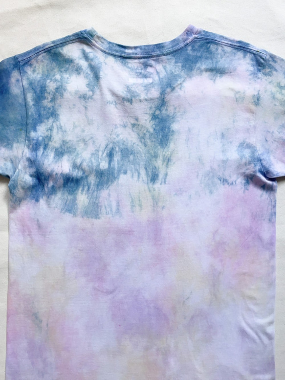 送料無料 "Coloring" 藍染+泥染Tシャツ 絞り染め 染色 4枚目の画像