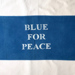 送料無料 藍染手ぬぐい BLUE FOR PEACE 2枚目の画像