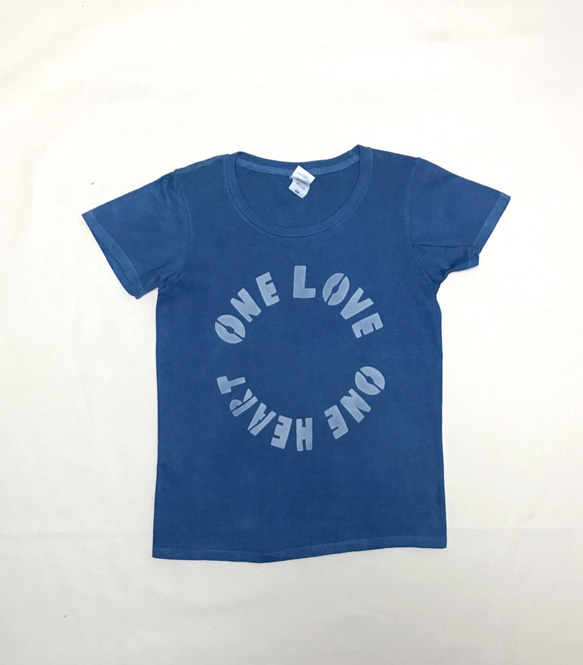 藍染-T One Love One Heart 1枚目の画像