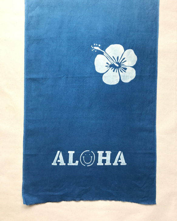 手ぬぐい - ALOHA 藍染 indigo 2枚目の画像