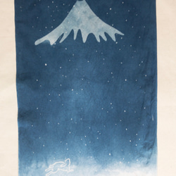 送料無料　藍染手ぬぐい 静寂 / 富士山とうさぎ 2枚目の画像