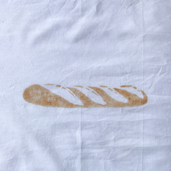 藍染てぬぐい バゲット 型摺り染 パン 1枚目の画像