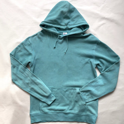 送料無料 淡く優しいターコイズブルー染色 スウェットパーカー