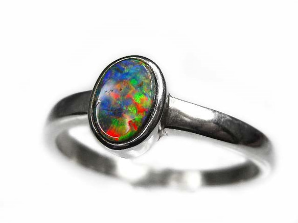 ボルダーオパール シルバー925 リング Australian Boulder Opal Ring ボルダーオパールのリング