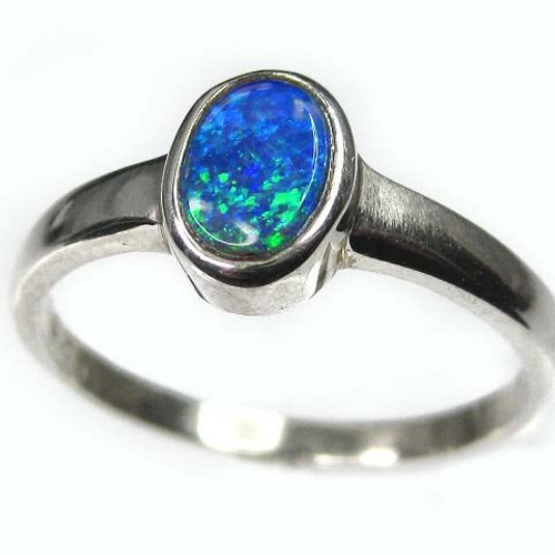 ピクチャーボルダーオパール、シルバーリング