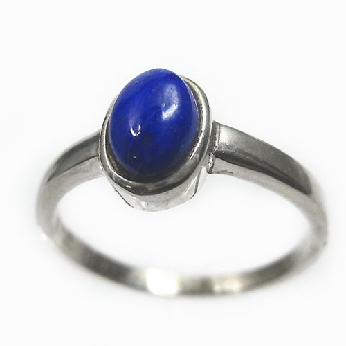 アフガニスタン　ラピスラズリ シルバーリング 深いブルーのラピスラズリを使用したヴィンテージのアフガニスタン製