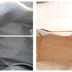 3wayベージュ帆布とモカ茶合皮のリュックF２ 5枚目の画像