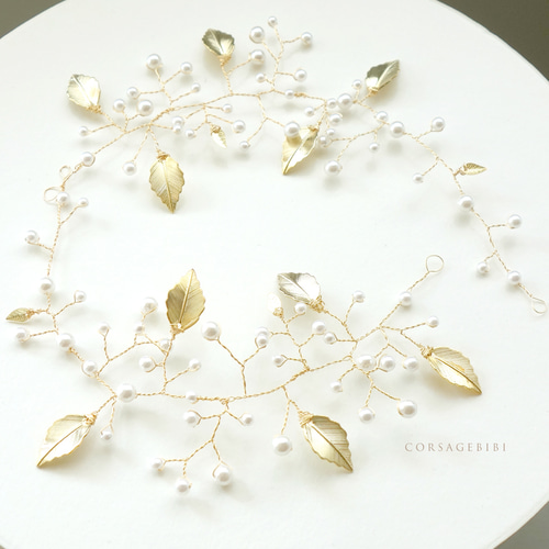 金色の葉 小枝アクセサリー ゴールド ヘッドドレス カチューシャ 金色の葉 小枝アクセサリー ゴールド ヘッドドレス カチューシャ