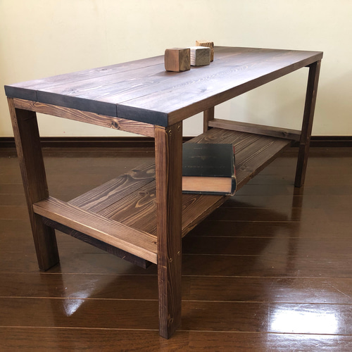 シンプル カクカク ローテーブル・カフェテーブル・ブライ