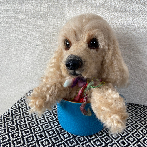 羊毛フェルト 犬 アメリカンコッカー カップ犬 アメコカ リアル犬