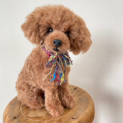 トイプードル 羊毛フェルト 立体 お座り 羊毛 羊毛フエルト犬