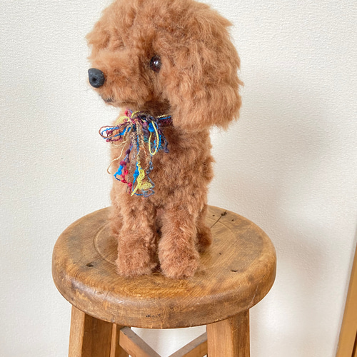 トイプードル 羊毛フェルト 立体 お座り 羊毛 羊毛フエルト犬