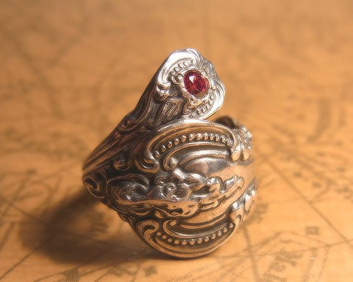 ハンドメイドリング シルバーアクセサリー スプーンリング