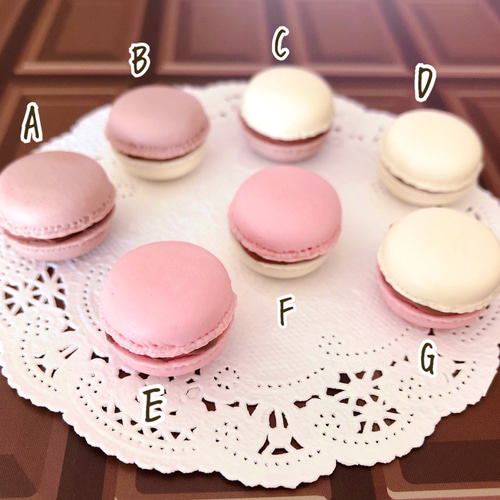 チョコレート&いちごミルクマカロン♡ストラップ/チャーム