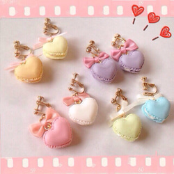 パステルカラー♡マカロンイヤリング/ピアス両耳 イヤリング