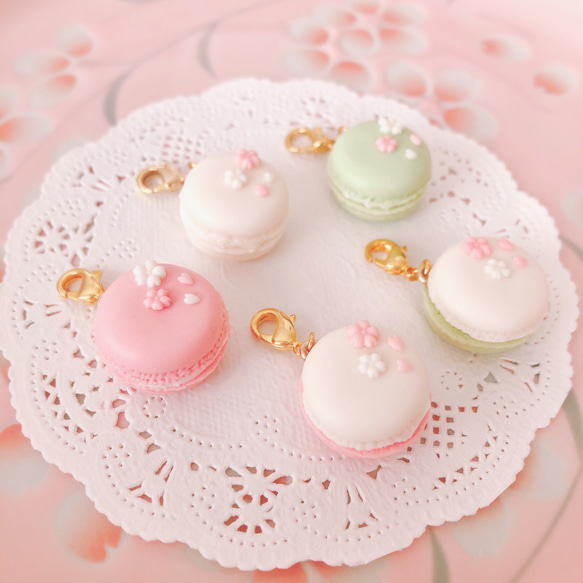 さくら和マカロン❤︎ストラップ/チャーム キーホルダー coco