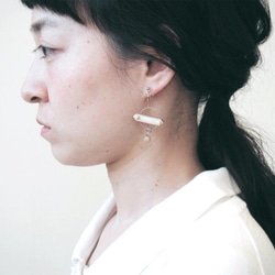 communicator pierced earring  / B (silver hoop)【 受注生産 】 1枚目の画像