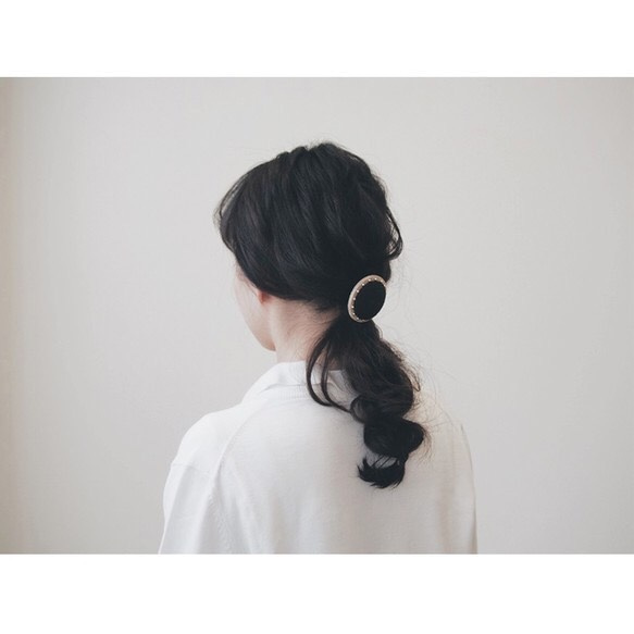 ▼ K 様ご予約品 ▼CIRCLE HAIR ELASTIC【S size】 ~ smokey pink / plain 3枚目の画像