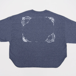 バックプリントと手刺繍のマンハッタンカットT-shirt < heather navy >【 受注生産 】 8枚目の画像