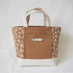 ▼KC様オーダー品▼LEOPARD tote bag s/  camel × off-white 【 受注生産 】 3枚目の画像