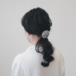 ▼K様別注品▼CIRCLE HAIR ELASTIC ~  heather grey / leopard 5枚目の画像