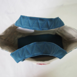 LEOPARD tote bag s /  light gray × blue green 3枚目の画像