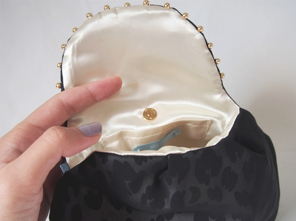 LEOPARD CLUTCH POUCH/  black【 受注生産 】 3枚目の画像