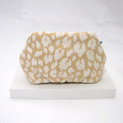 LEOPARD CLUTCH POUCH / smokey yellow 【 受注生産 】 3枚目の画像