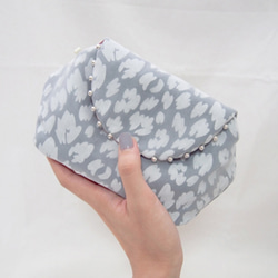 LEOPARD CLUTCH POUCH /  smokey  blue 4枚目の画像