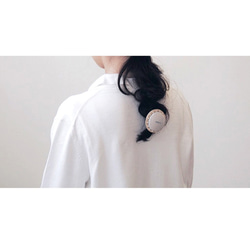 【S尺寸】CIRCLE HAIR ELASTIC~和服面料×銀珠 第8張的照片