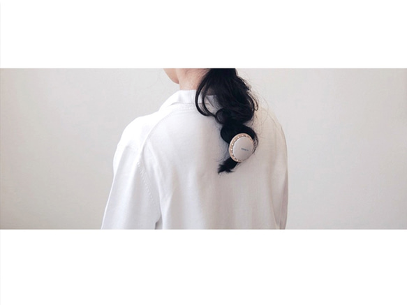 【S尺寸】CIRCLE HAIR ELASTIC~和服面料×銀珠 第8張的照片