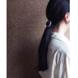 【SS size】heather navy × crystal ~ CIRCLE HAIR ELASTIC 7枚目の画像