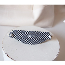 ufo barrette / BLACK gingham check 第4張的照片