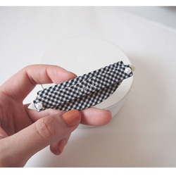 ufo barrette / BLACK gingham check 第1張的照片