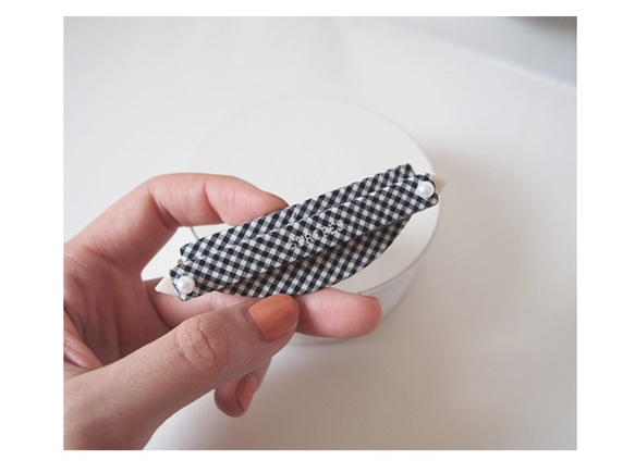 ufo barrette / BLACK gingham check 第1張的照片