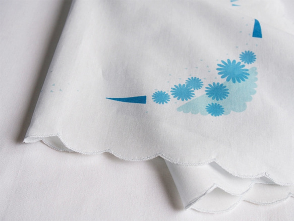 japan handkerchief ~ blue ~【文字入れ可・受注生産】 3枚目の画像