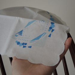 japan handkerchief ~ blue ~【文字入れ可・受注生産】 6枚目の画像