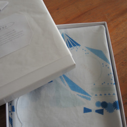 japan handkerchief ~ blue ~【文字入れ可・受注生産】 7枚目の画像