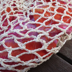 笹和紙ネットのオーバルバッグ（Coral） 2枚目の画像