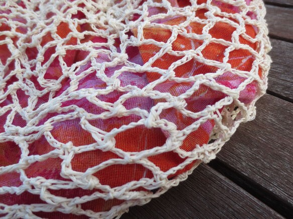 笹和紙ネットのオーバルバッグ（Coral） 2枚目の画像