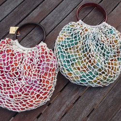 笹和紙ネットのオーバルバッグ（Coral） 5枚目の画像