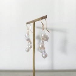 即納送料無料14kgf*Baroque Pearls chandelier earrings / pierced 2枚目の画像