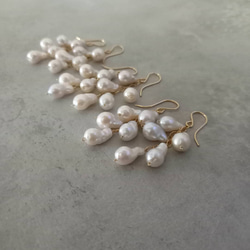 即納送料無料14kgf*Baroque Pearls chandelier earrings / pierced 4枚目の画像