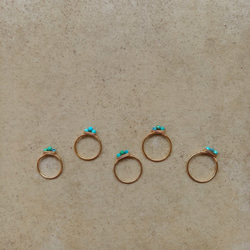 送料無料14kgf Natural Turquoise ring 4~17号 6枚目の画像