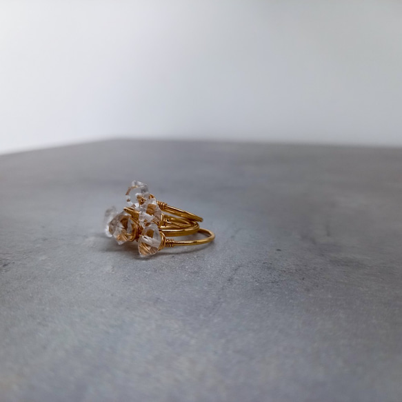 送料無料14kgf*Herkimer Diamond ring 4~17号 1枚目の画像