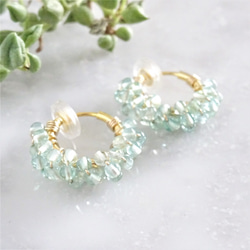 免運選べる春カラー14kgf*Topaz/Apatite/Peridot/Tanzanite pavé earring 第3張的照片