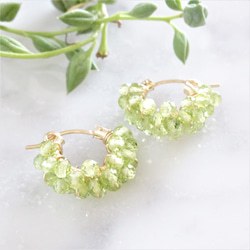 選べる春カラー14kgf*Topaz/Apatite/Peridot/Tanzanite pavé pierced ea 4枚目の画像