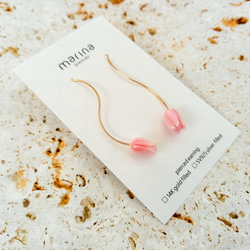 即納/送料込14kgf Tulip nuance curve pierced earring チューリップ 5枚目の画像