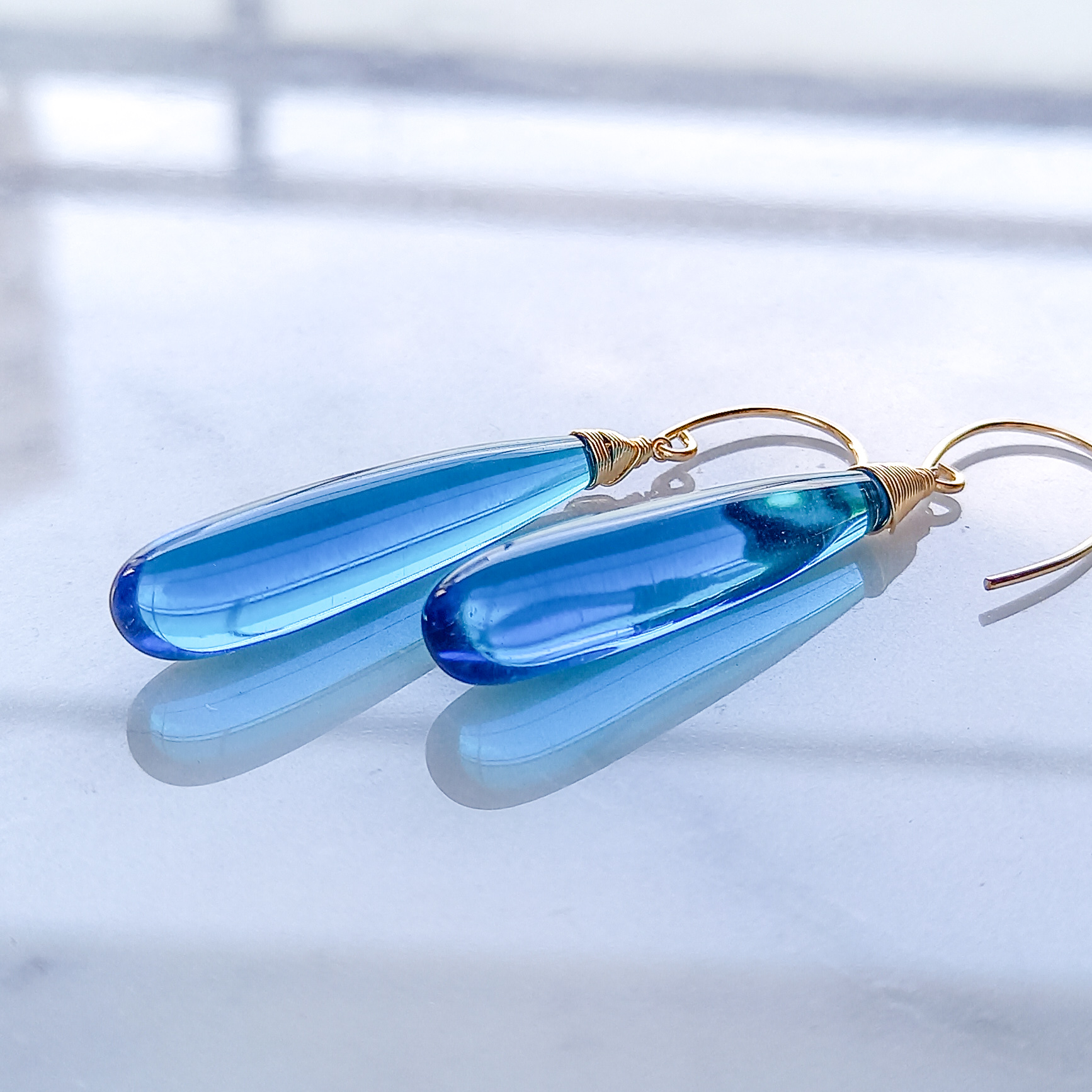 送料無料14kgf Quartz drop pierced earring / earring OBL