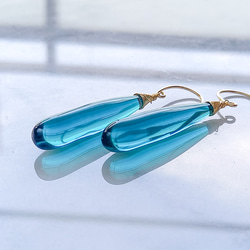 送料無料14kgf Quartz drop pierced earring / earring EGRN 1枚目の画像